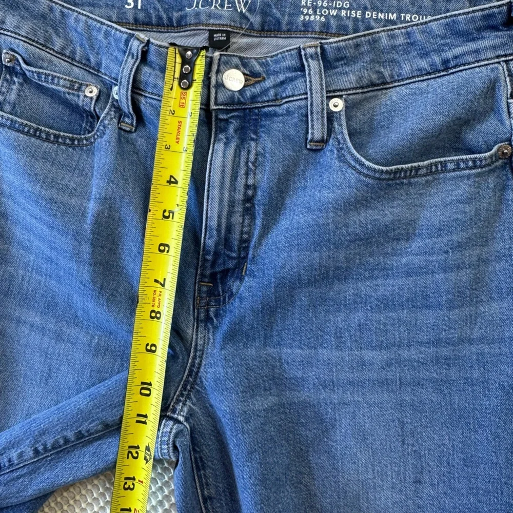 J. Crew 96 Low Rise Denim Trouser Wide Leg Jean Size 31